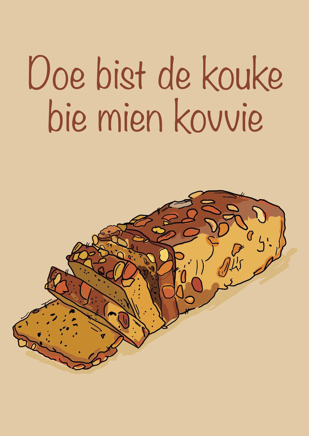 Bundel van 7 wenskaarten met Gronigse tekst