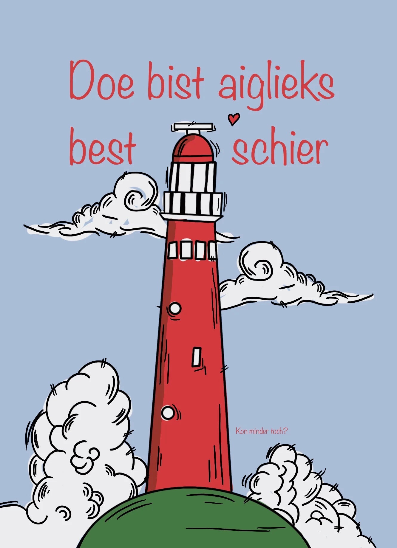 Bundel van 7 wenskaarten met Gronigse tekst