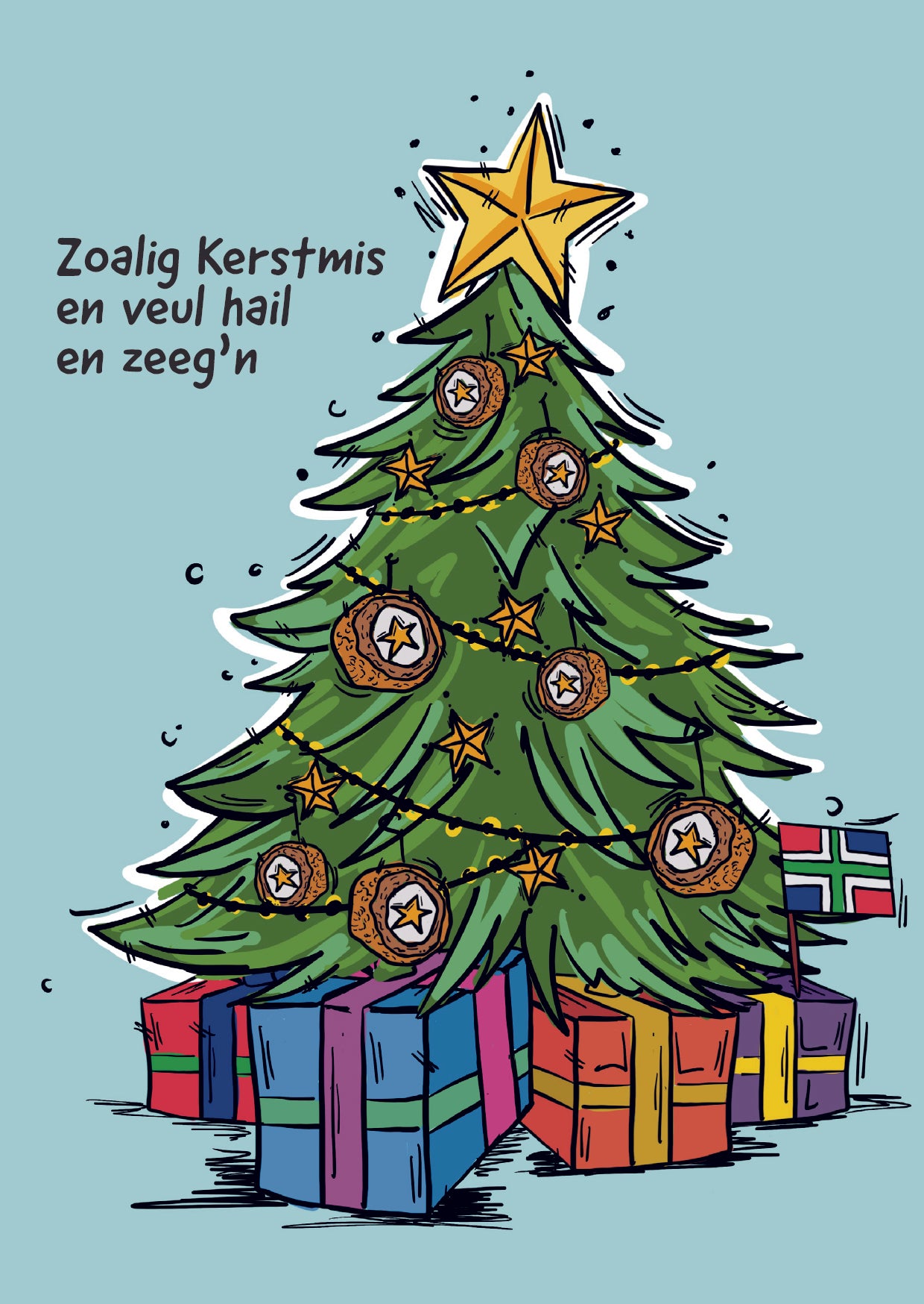 Bundel van 3 Groningse kerstkaarten