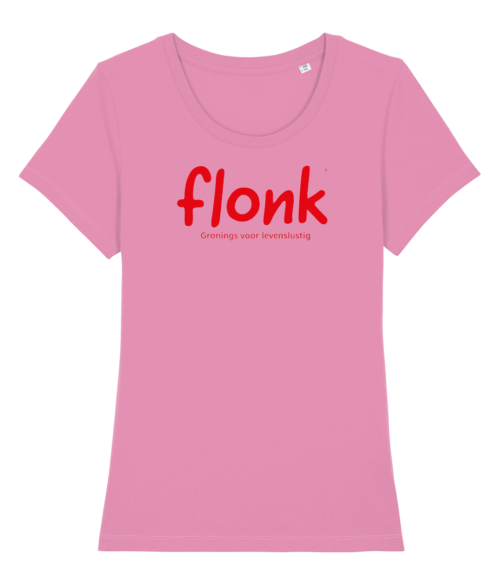 Dames Tshirt Groningse tekst  "flonk”