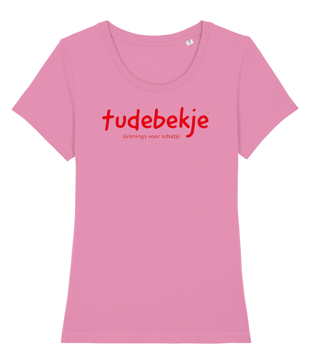 Dames Tshirt "tudebekje" witte tekst